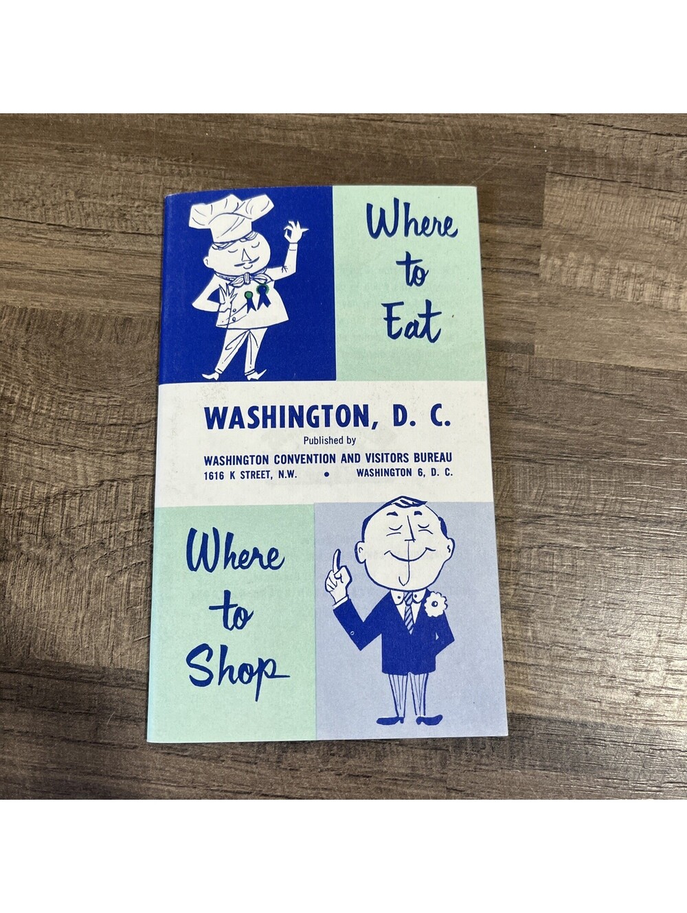1961 Washington DC Restaurant & Shopping Guide Tourist Directory Book Food Shops